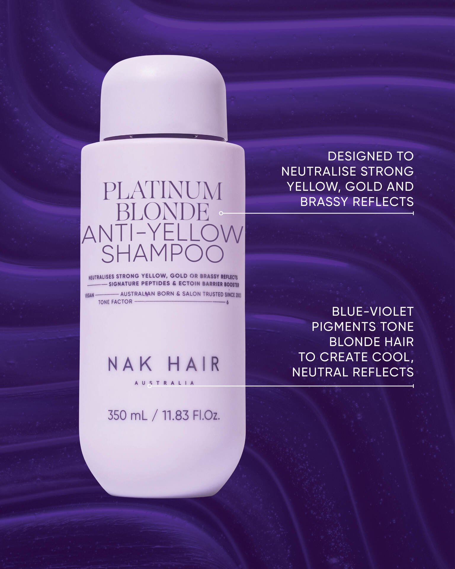 NAK Platinum Blonde Anti-Yellow Shampoo 350ml