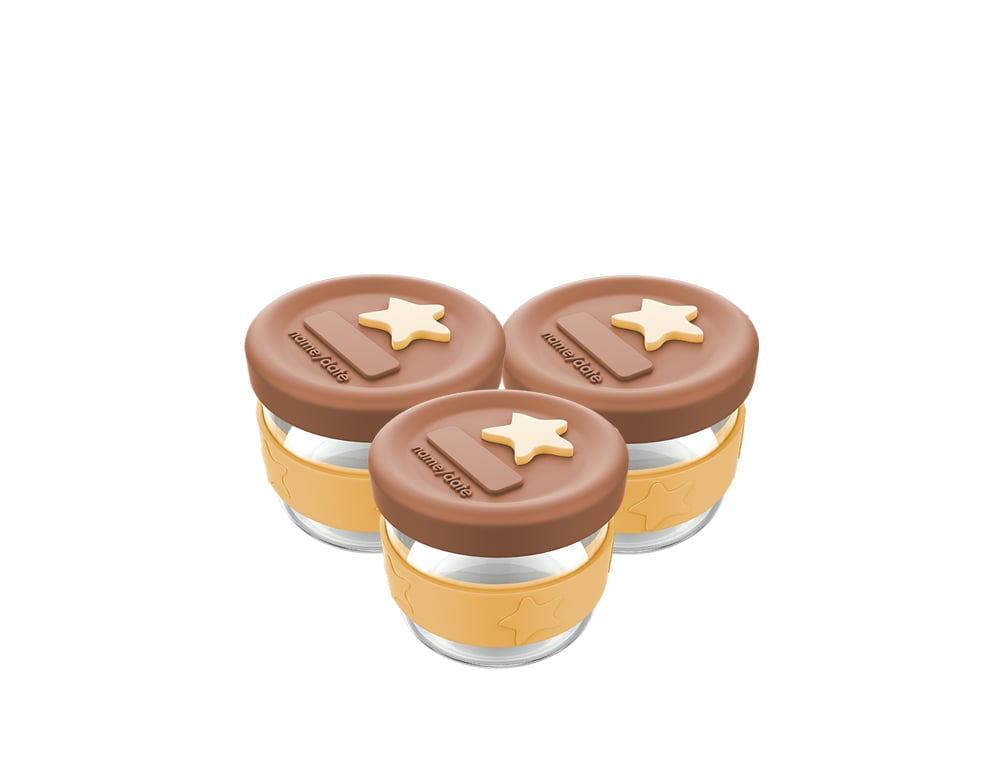 Cherub Baby Matburk Glas/Silikon 3x120 ml Caramel & Mimosa