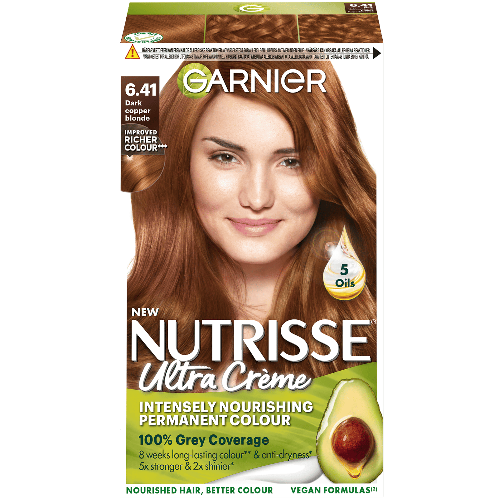 Garnier Nutrisse Ultra Créme Permanent Hårfärg för normalt hår 6.41 Dark Copper Blonde 1 st