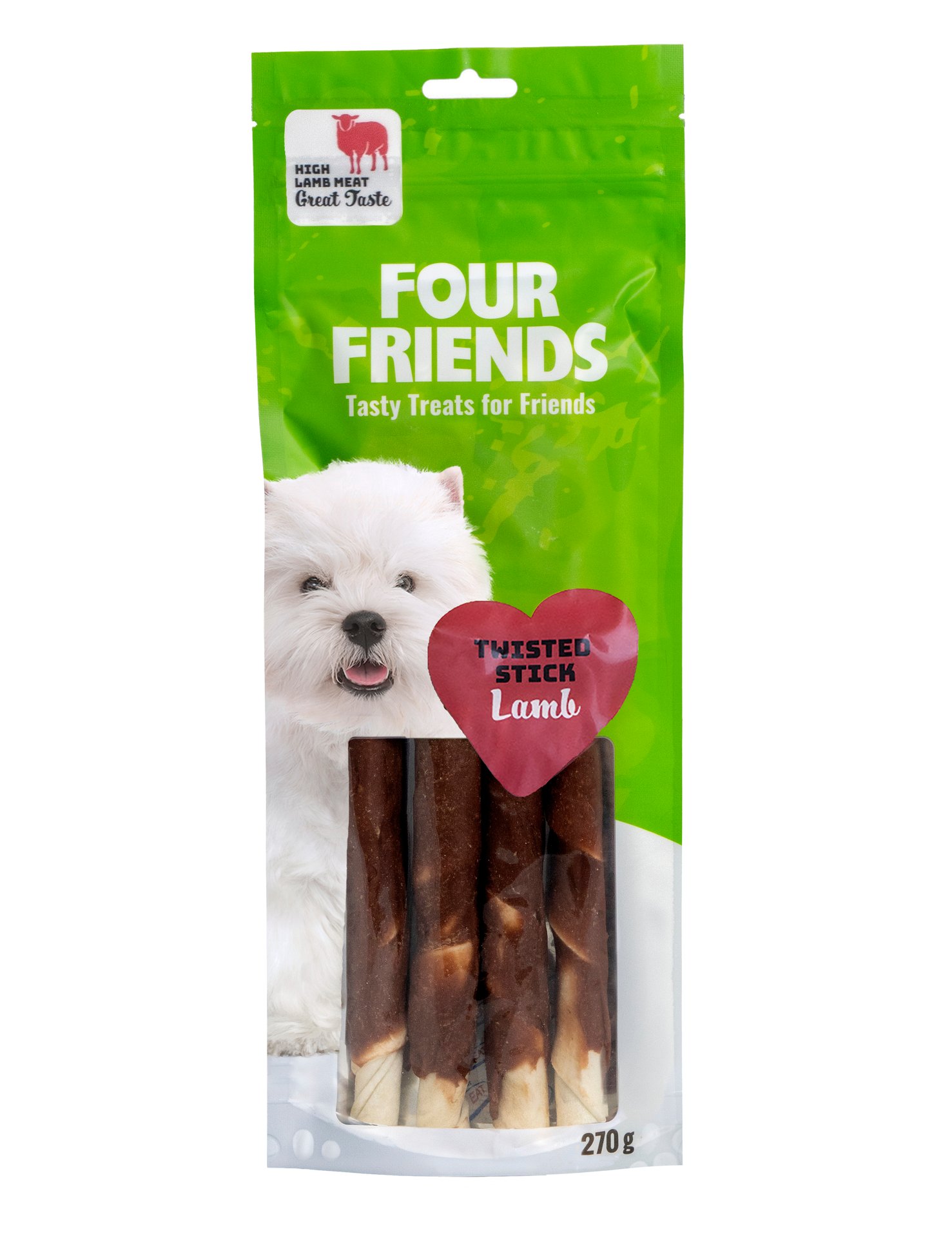 Fourfriends Twisted Stick Lamb 25 cm 4 st