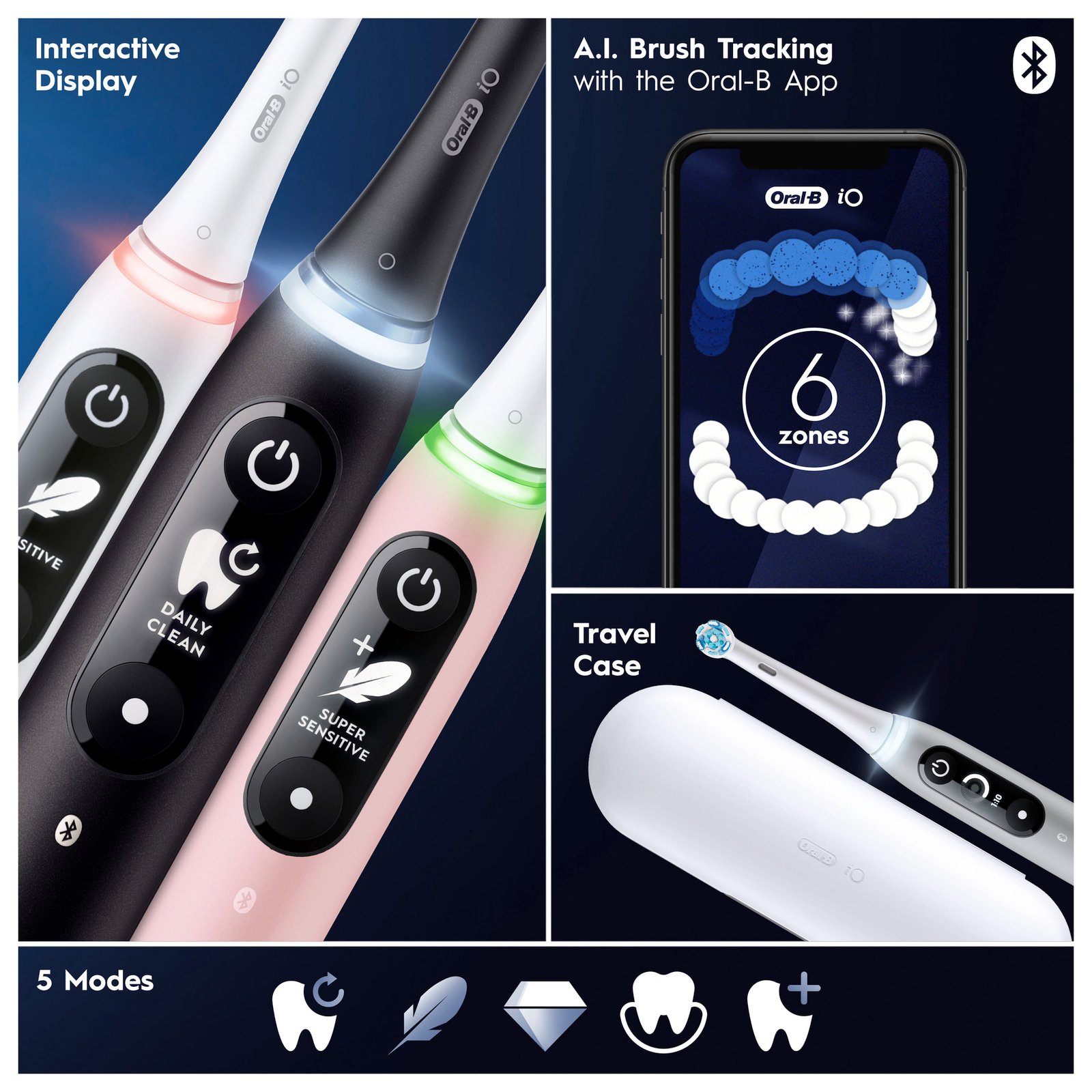 Oral-B iO6 Eltandborste 2-pack Svart och Rosa