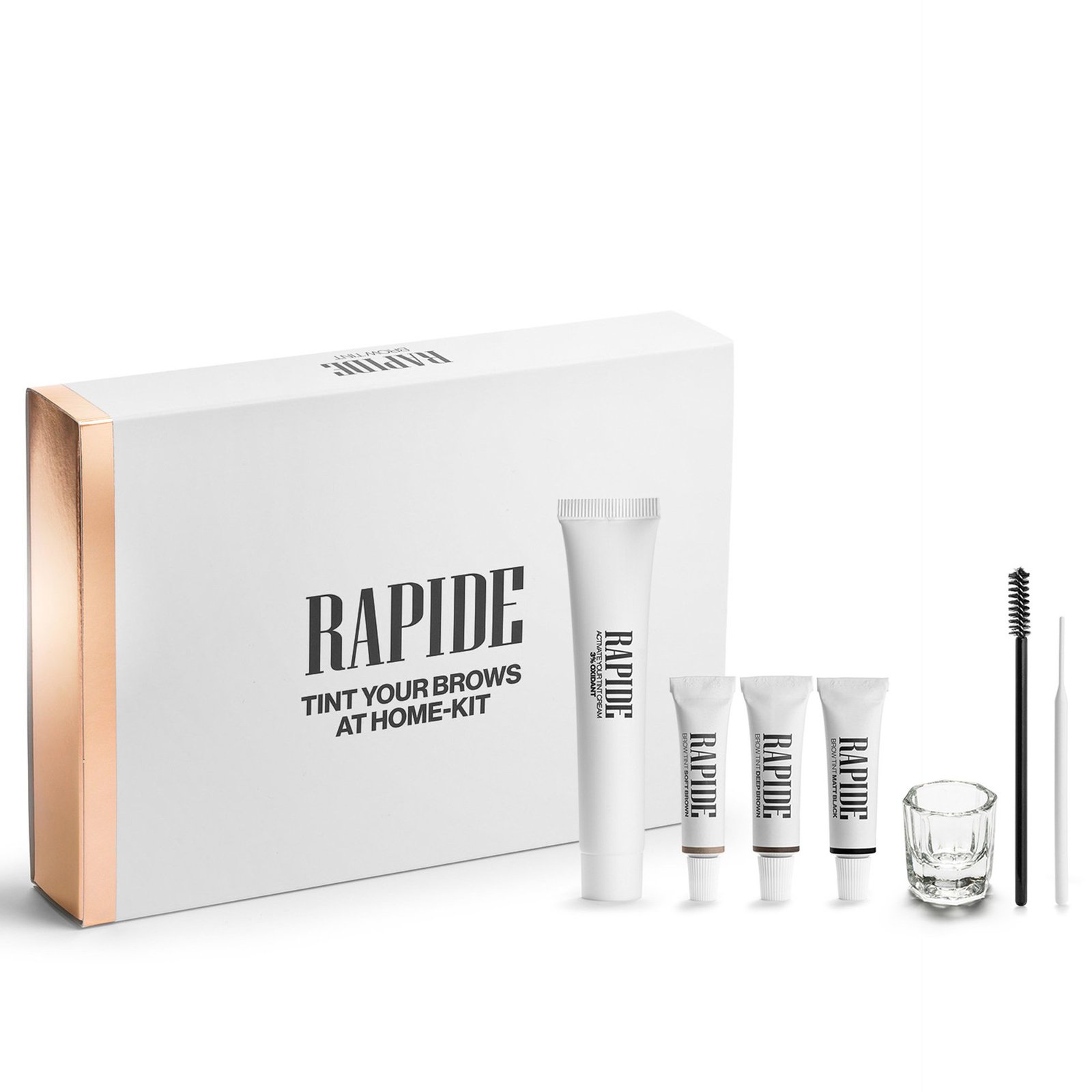 Rapide Brow Tint Kit Soft Brown, Deep Brown, Matt Black