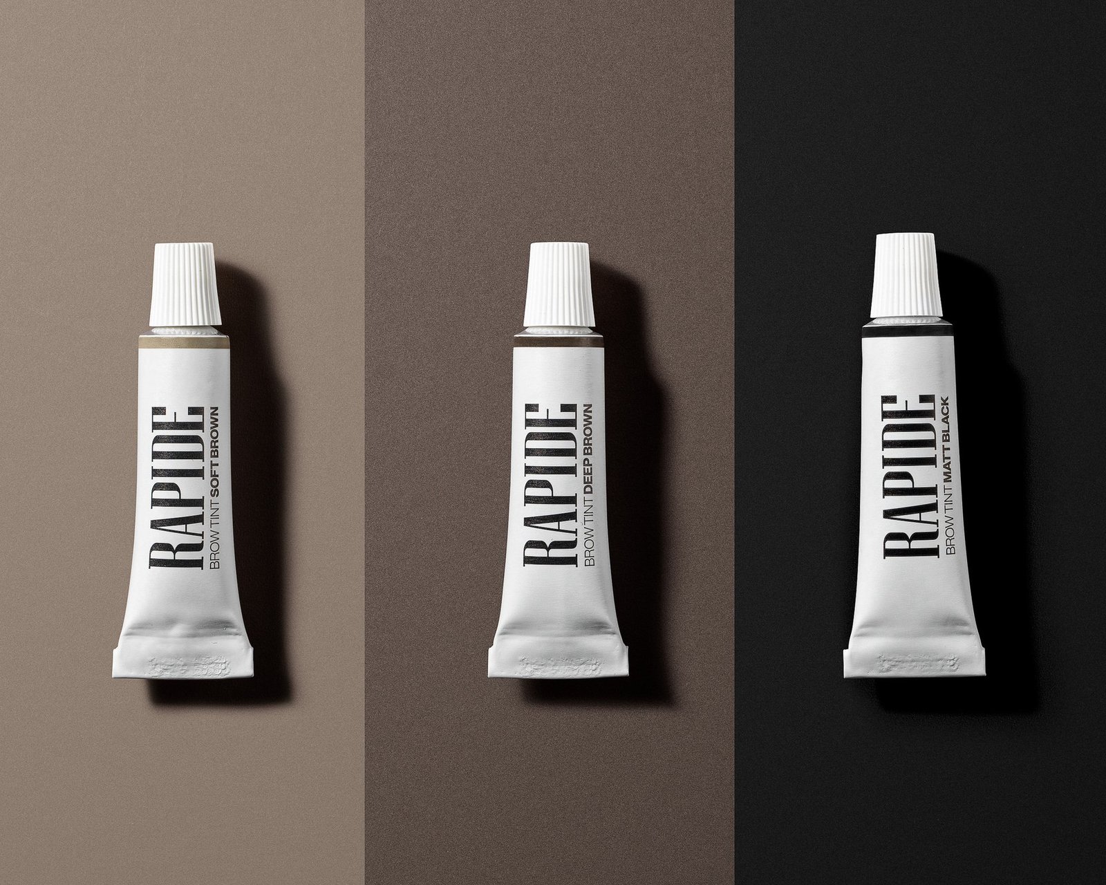 Rapide Brow Tint Kit Soft Brown, Deep Brown, Matt Black