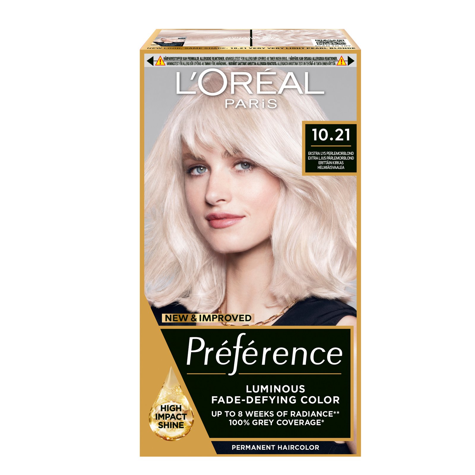 L'Oréal Paris Préférence Permanent Hårfärg för normalt hår 10.21 Stockholm 1 st