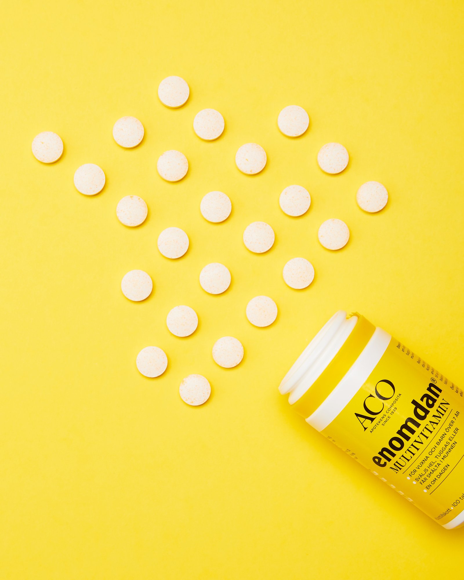 Aco Enomdan Multivitamin Apelsin & Jordgubbsmak 100 tuggtabletter