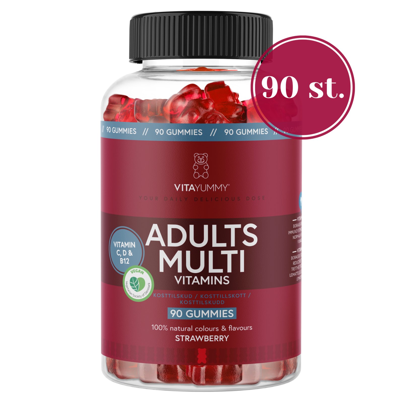 Vitayummy Adults Multivitamins Strawberry 90 tuggtabletter