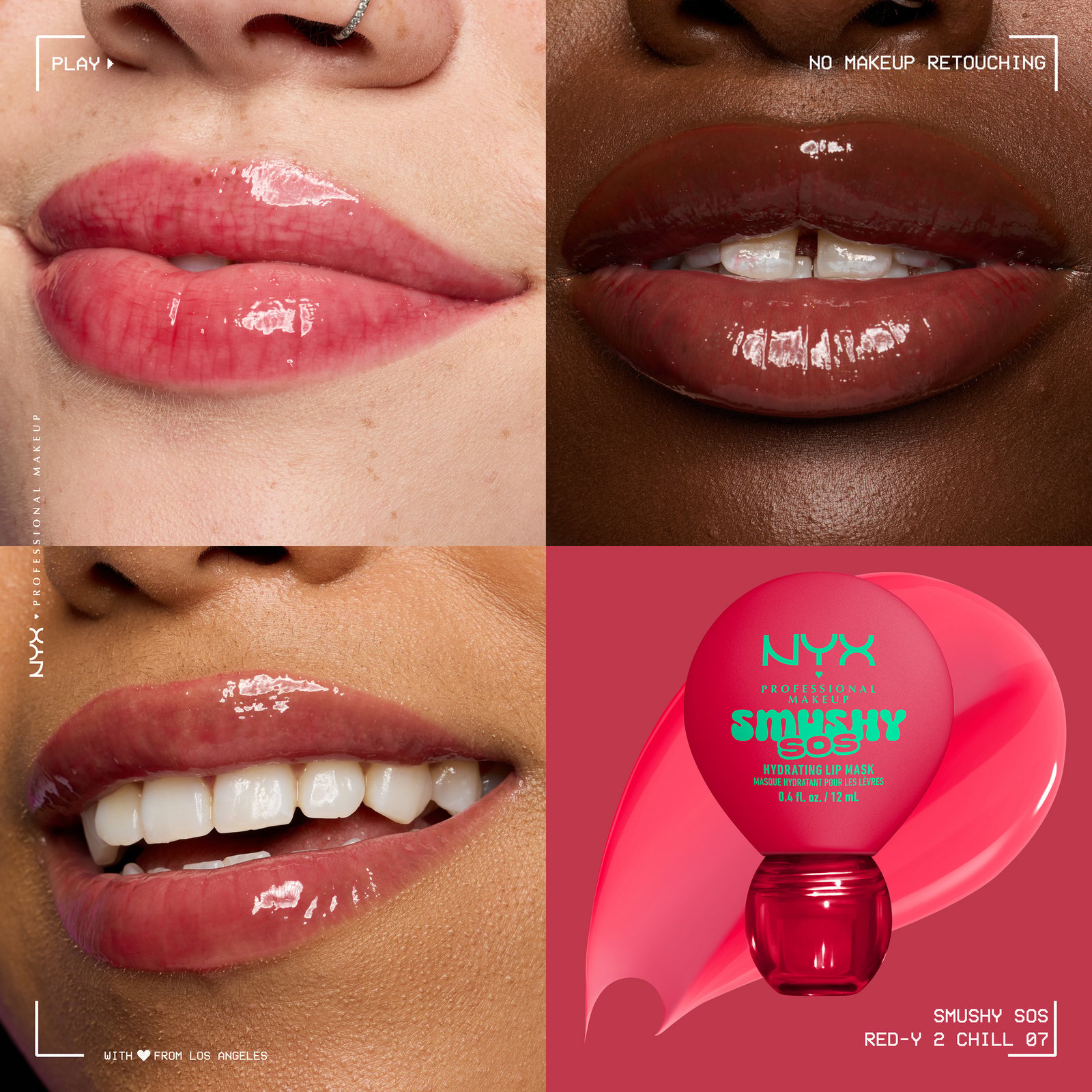 NYX Professional Makeup Smushy SOS Hydrating Läppmask 07 Red-y 2 Chill 12 ml