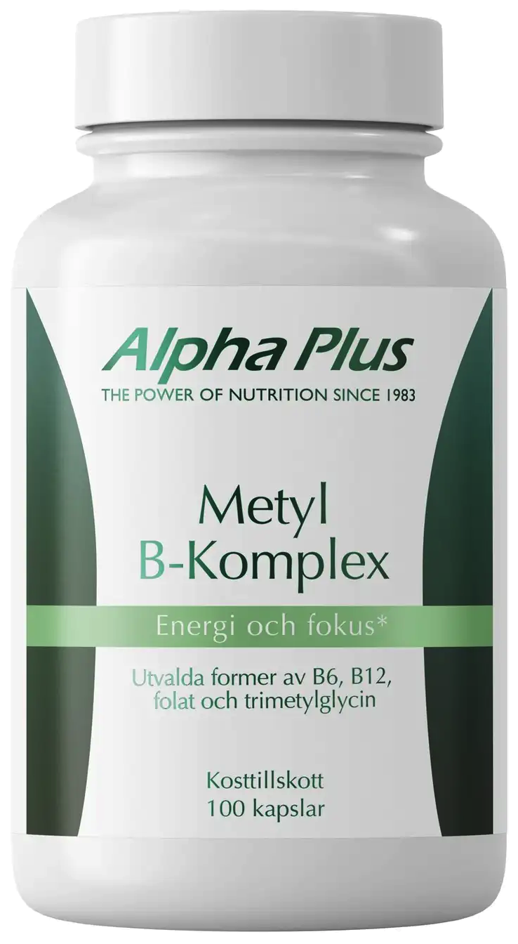 Alpha Plus Metyl B-komplex Energi & Fokus 100 kapslar