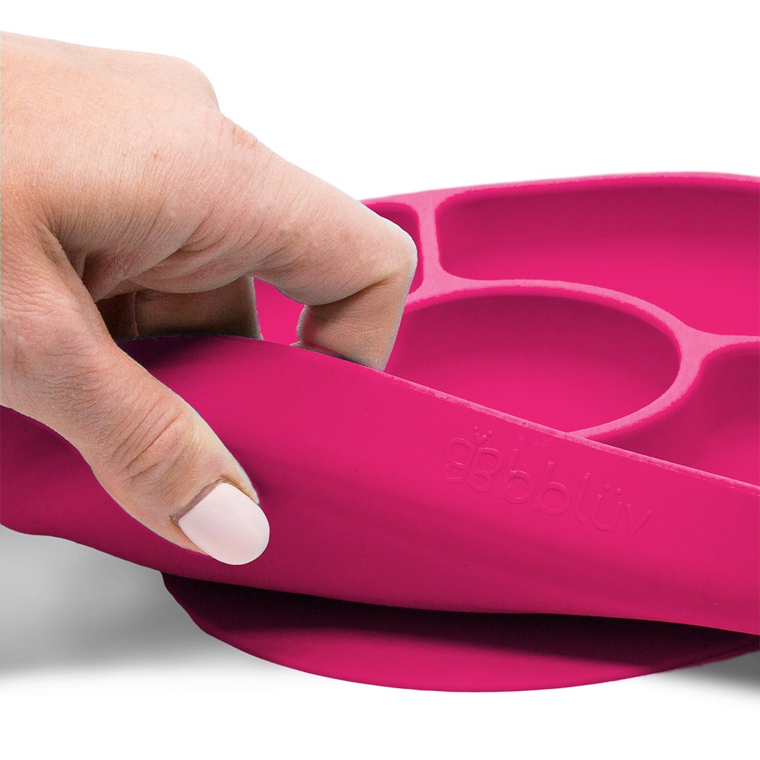 bblüv Tallrik Antispill + Sked Rosa 1 set