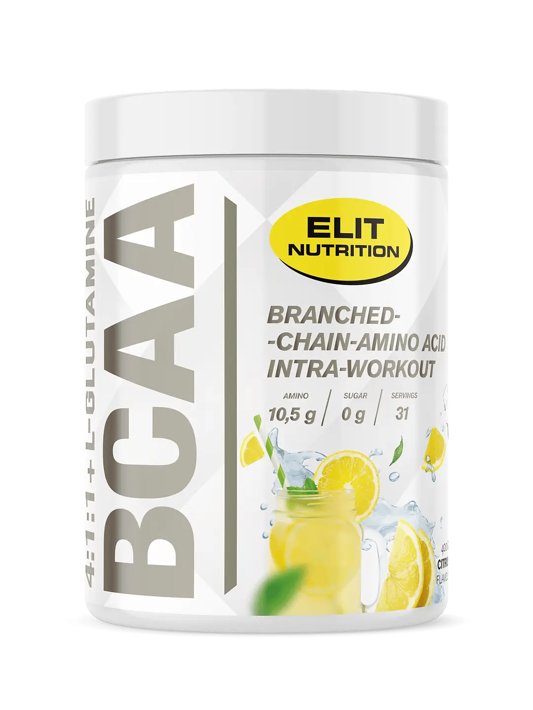Elit Nutrition BCAA 4:1:1 + L-glutamine Citrus 400 g