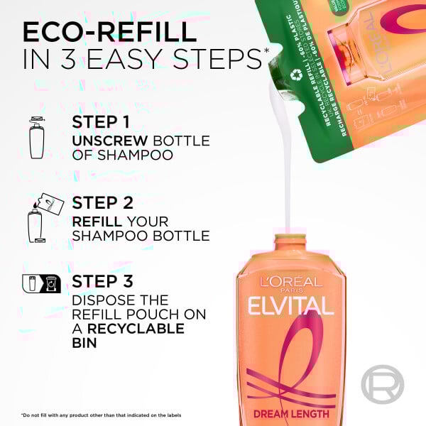 L'Oréal Paris Elvital Dream Length Schamporefill För Långt Hår 500 ml