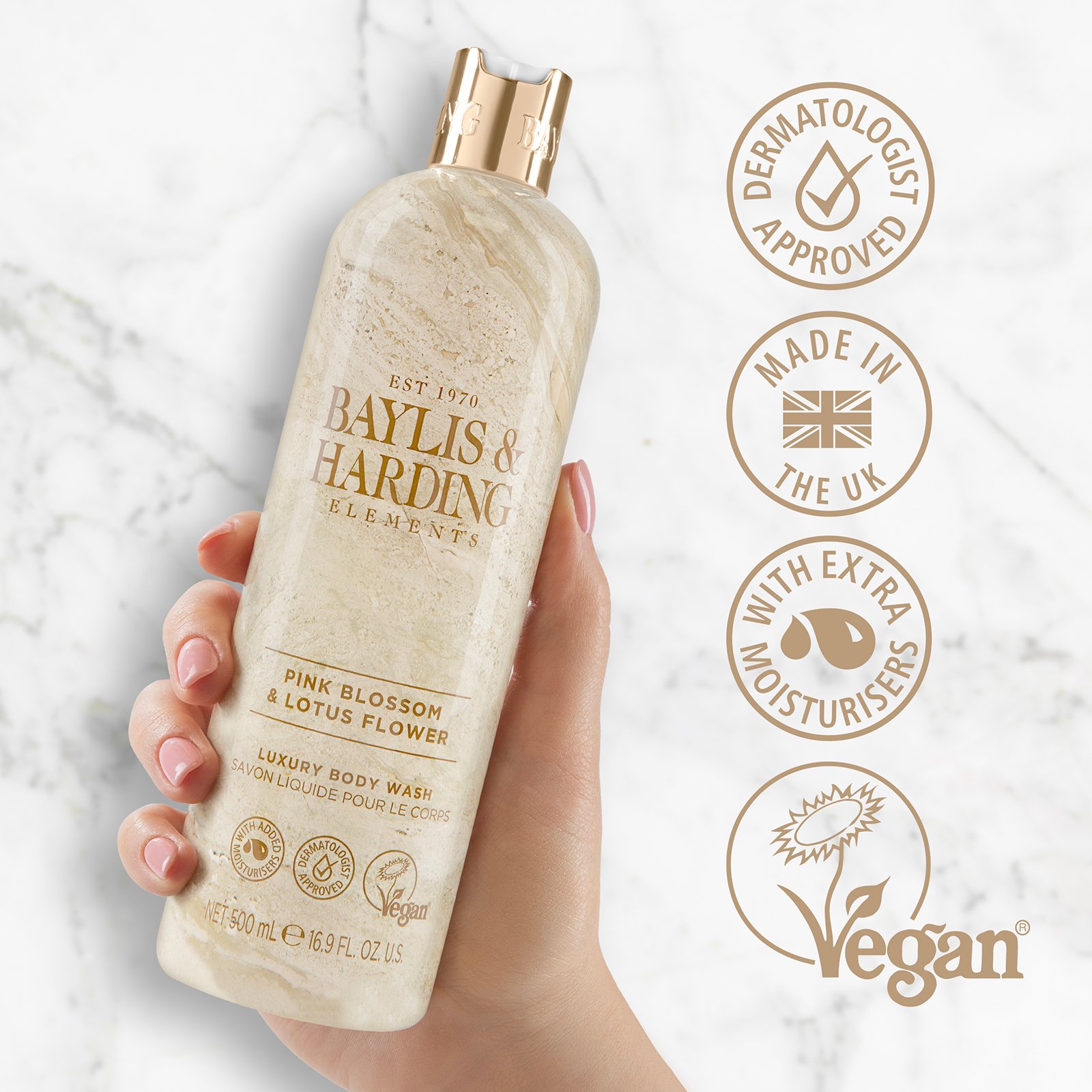 Baylis & Harding Elements Pink Blossom & Lotus Flower Body Wash 500 ml