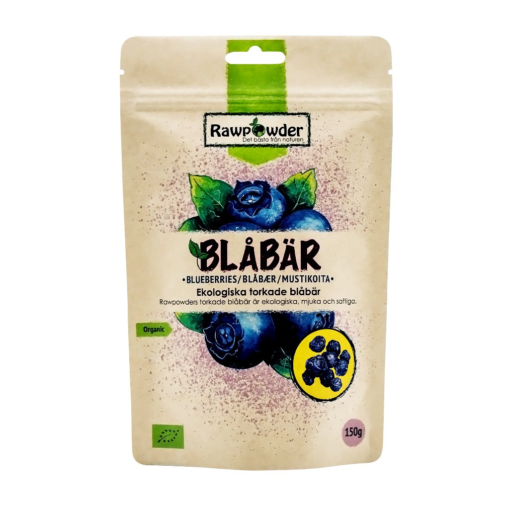 Rawpowder Blåbär Torkade 150 g