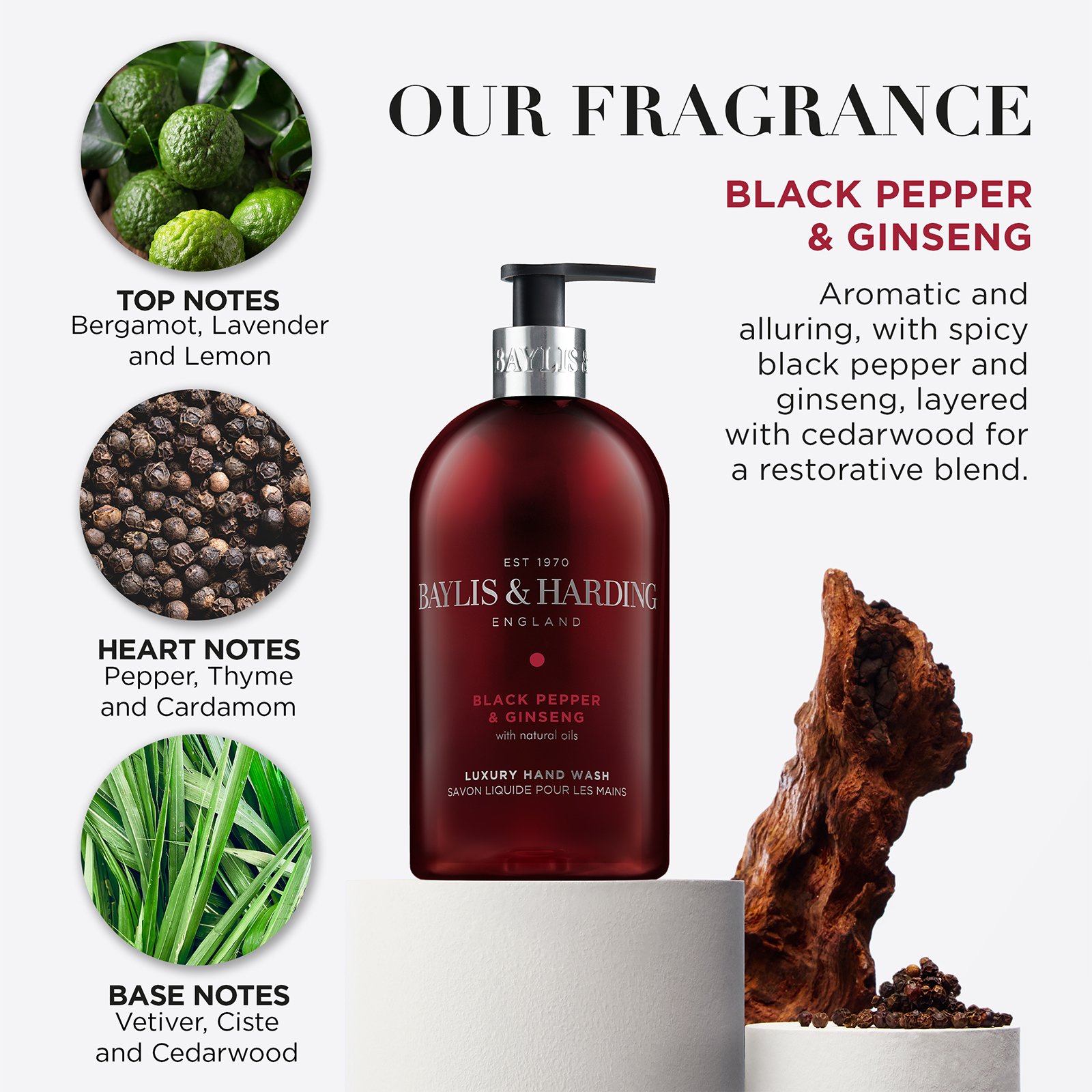 Baylis & Harding Signature Black Pepper & Ginseng Hand Wash 500 ml