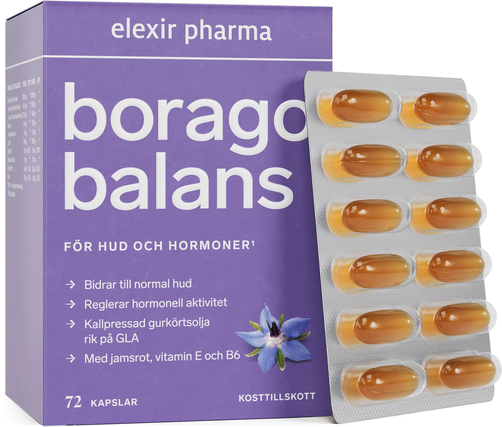 Elexir Pharma Borago Balans 72 kapslar