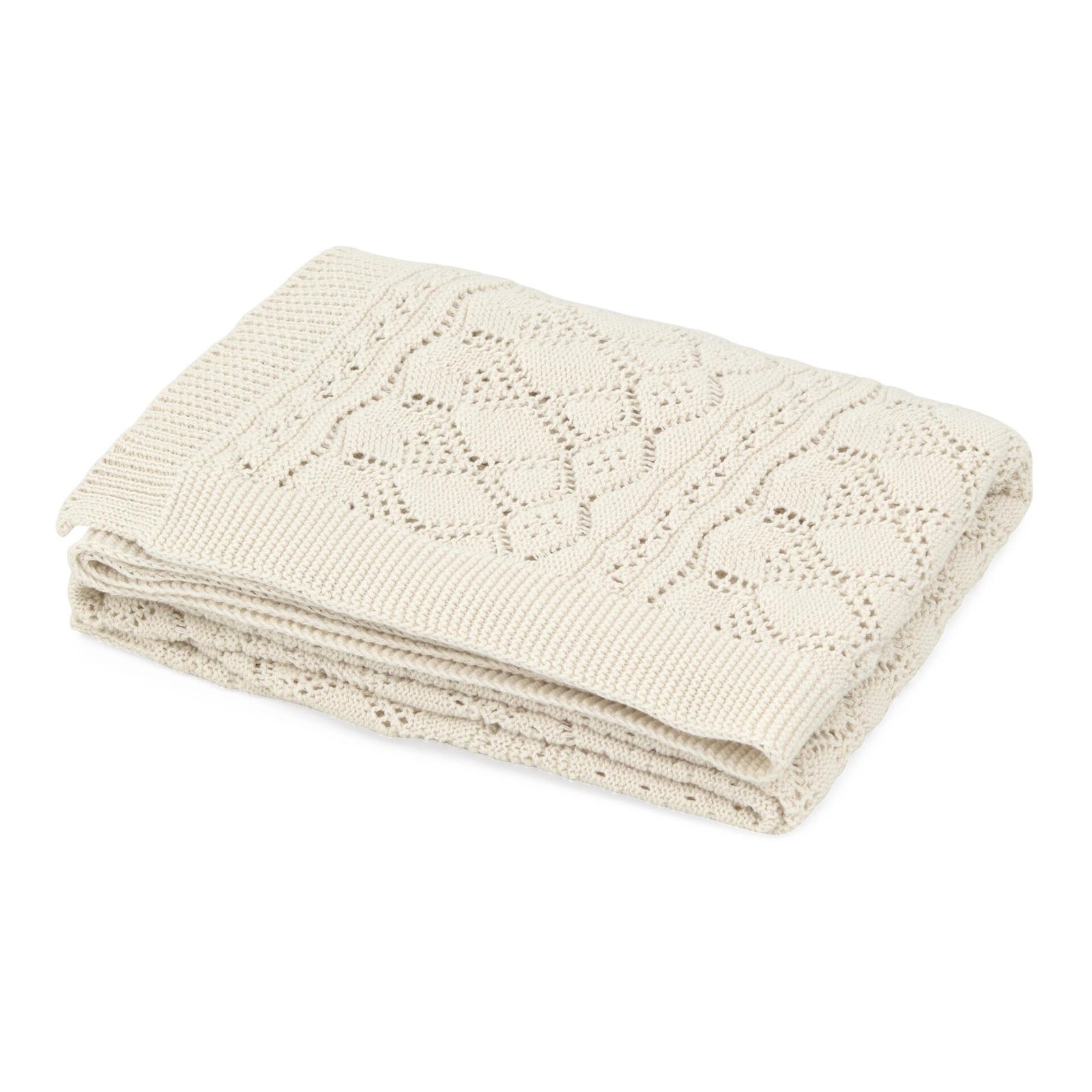 Cam Cam Copenhagen Pointellestickad babyfilt Off White
