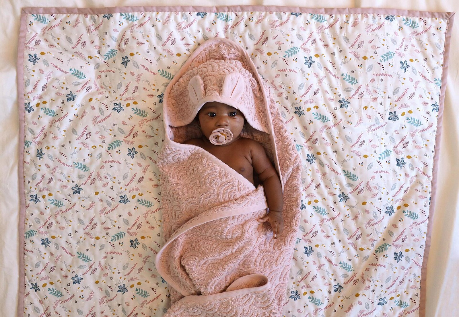 Cam Cam Copenhagen Babyhandduk Med Huva Och Öron Dusty Rose