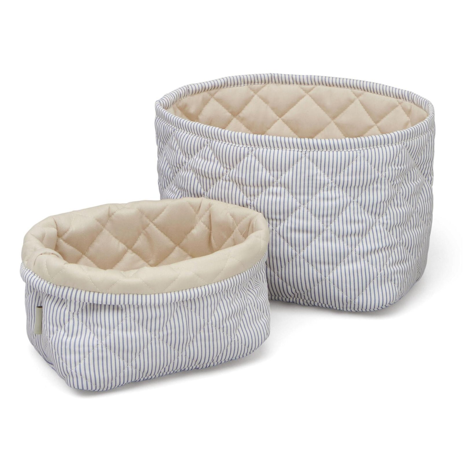 Cam Cam Copenhagen Quiltade Förvaringskorgar Classic Stripes Blue Praline 2-pack