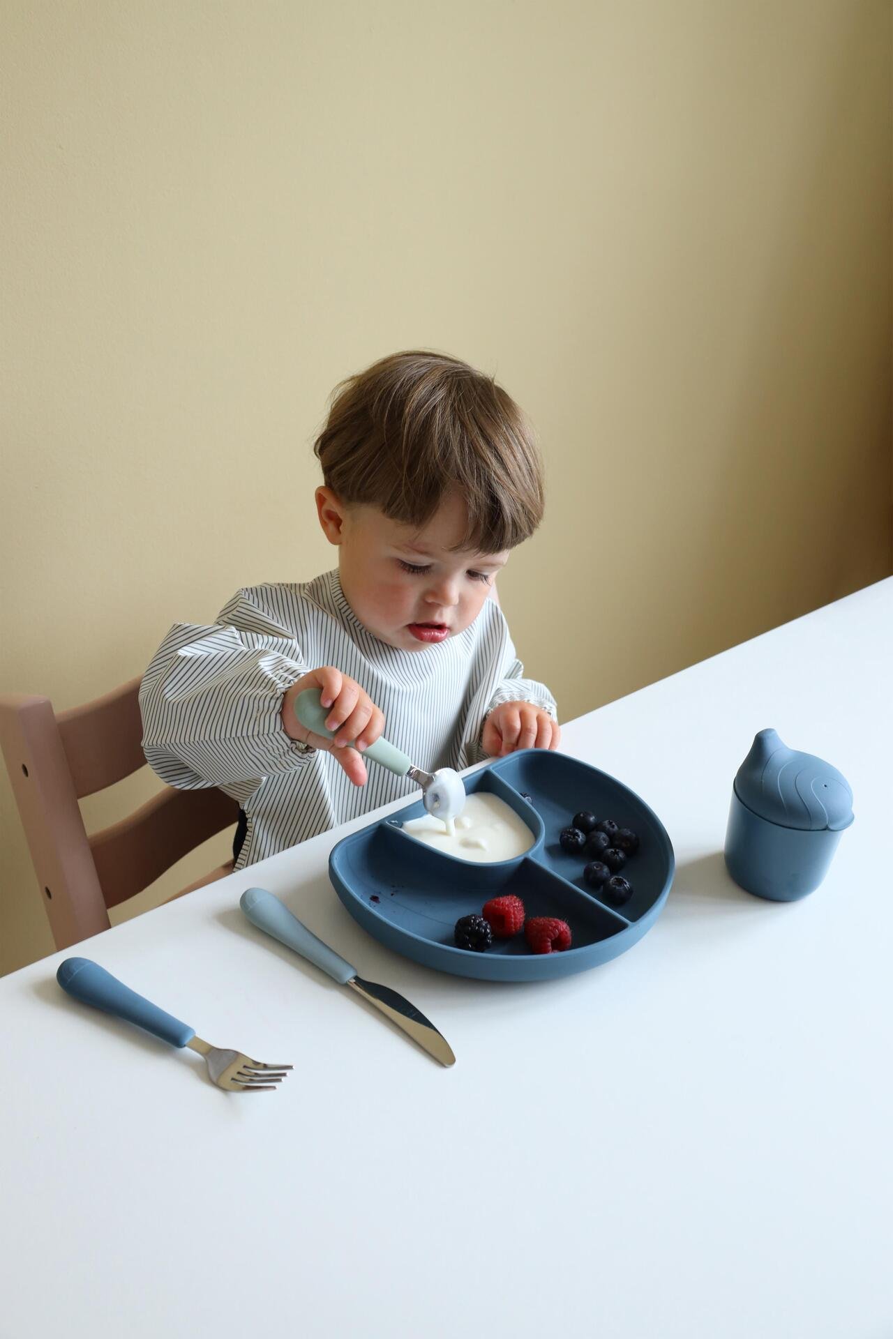 Cam Cam Copenhagen Haklapp Med Ärmar Classic Stripes Blue