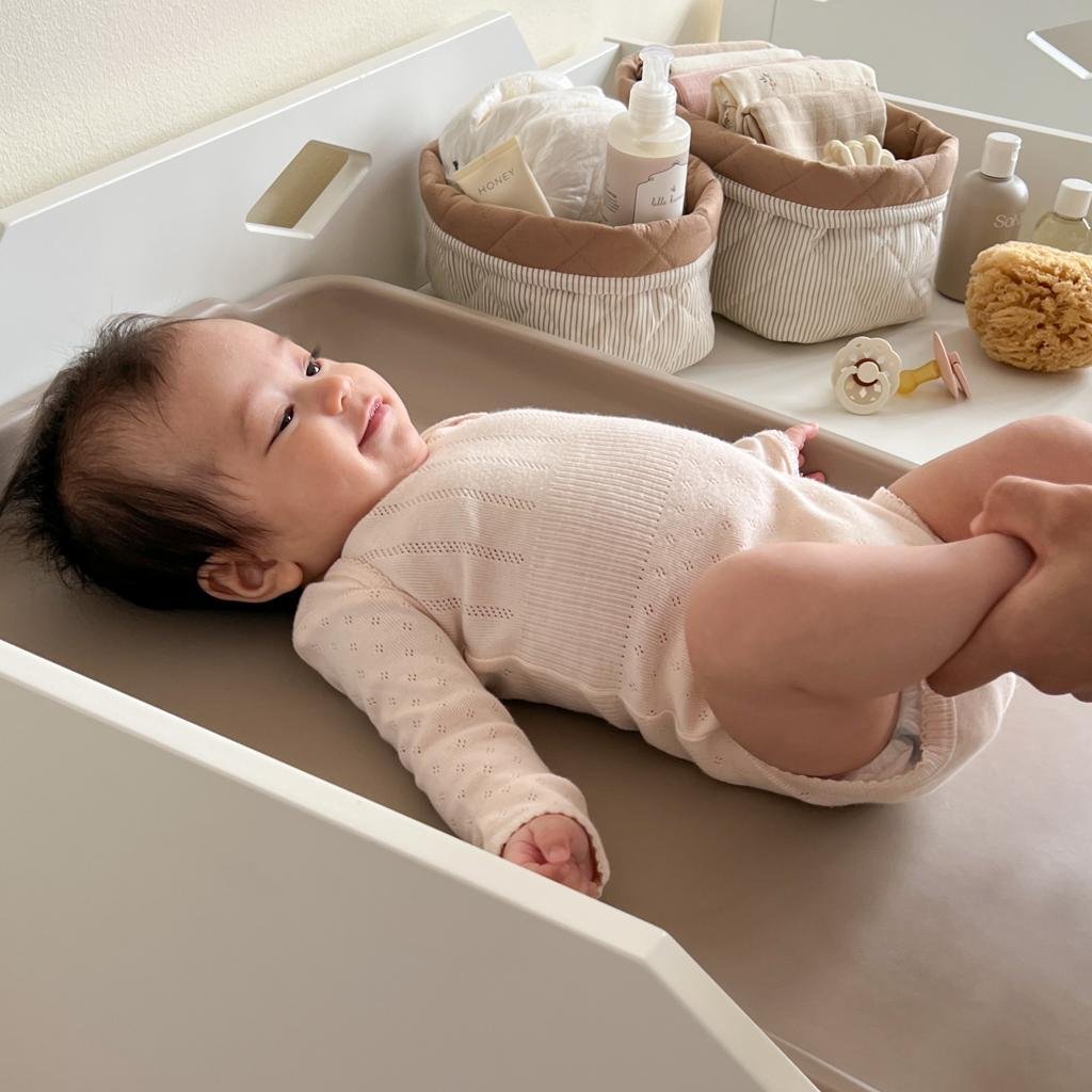 Cam Cam Copenhagen Quiltade Förvaringskorgar Classic Stripes Camel 2-pack