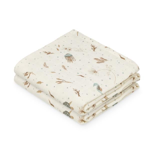 Cam Cam Copenhagen Muslinfilt Med Tryck Sea Garden 2-pack