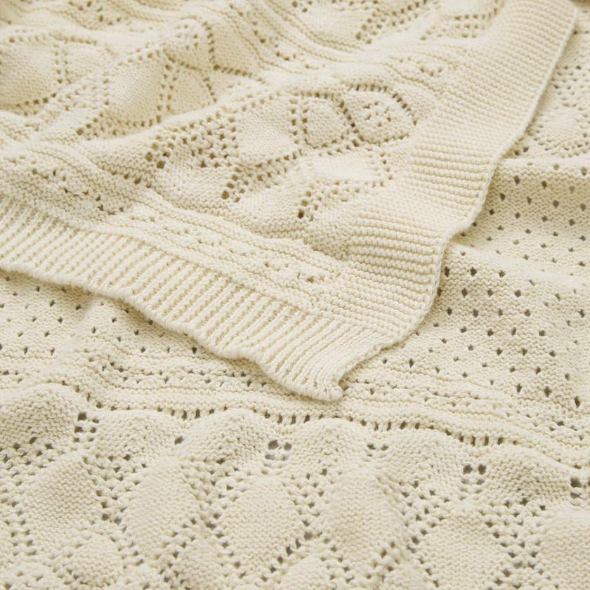 Cam Cam Copenhagen Pointellestickad babyfilt Off White