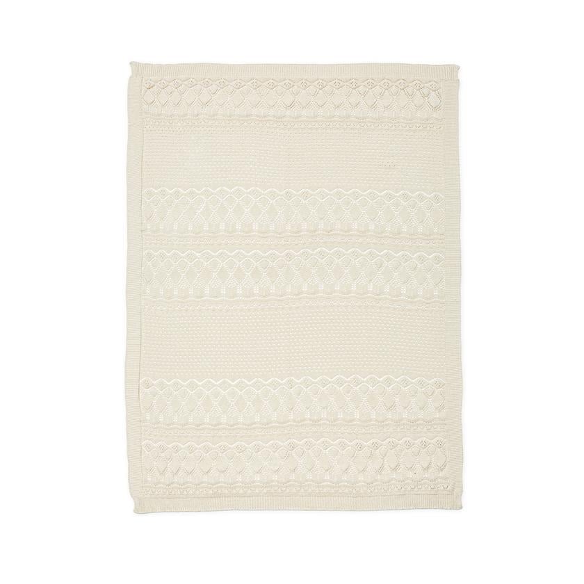 Cam Cam Copenhagen Pointellestickad babyfilt Off White