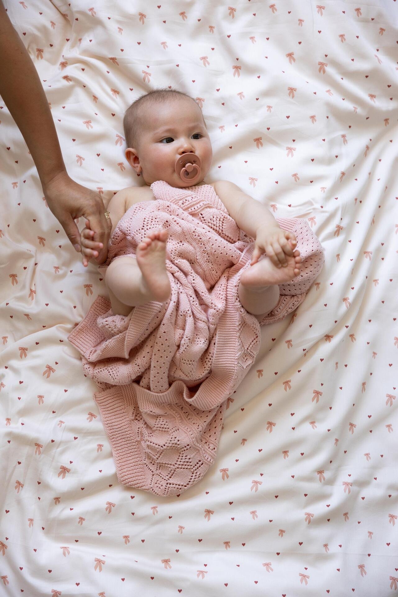 Cam Cam Copenhagen Pointellestickad babyfilt Sorbet