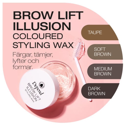 Depend Brow Lift Illusion Colored Styling Vax Medium Brown 1 st