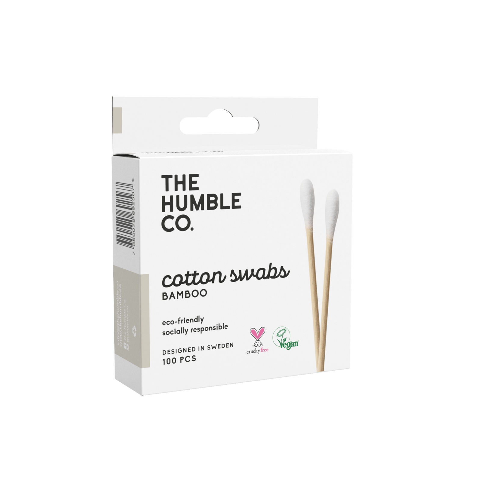 The Humble Co. Bomullspinnar Bambu Vit 100 st