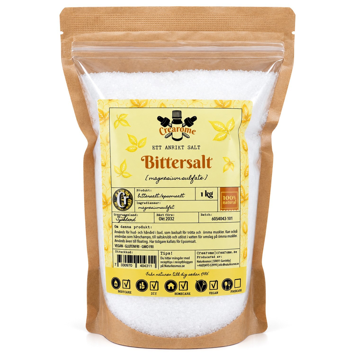 Crearome Epsomsalt (Bittersalt) 1kg