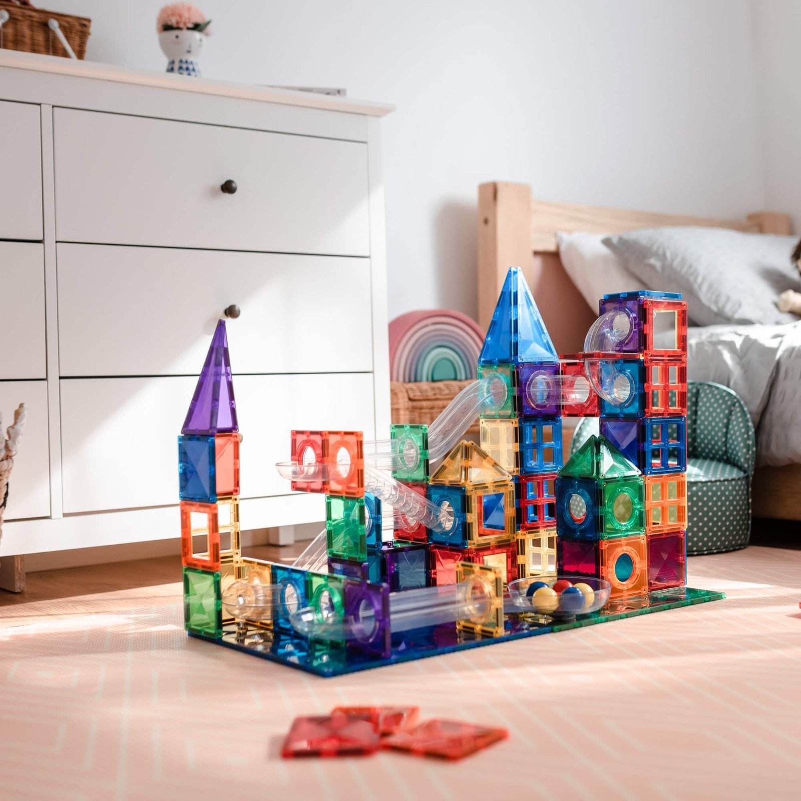 CONNETIX Regnbåge Kulbanelabyrint 92 delar