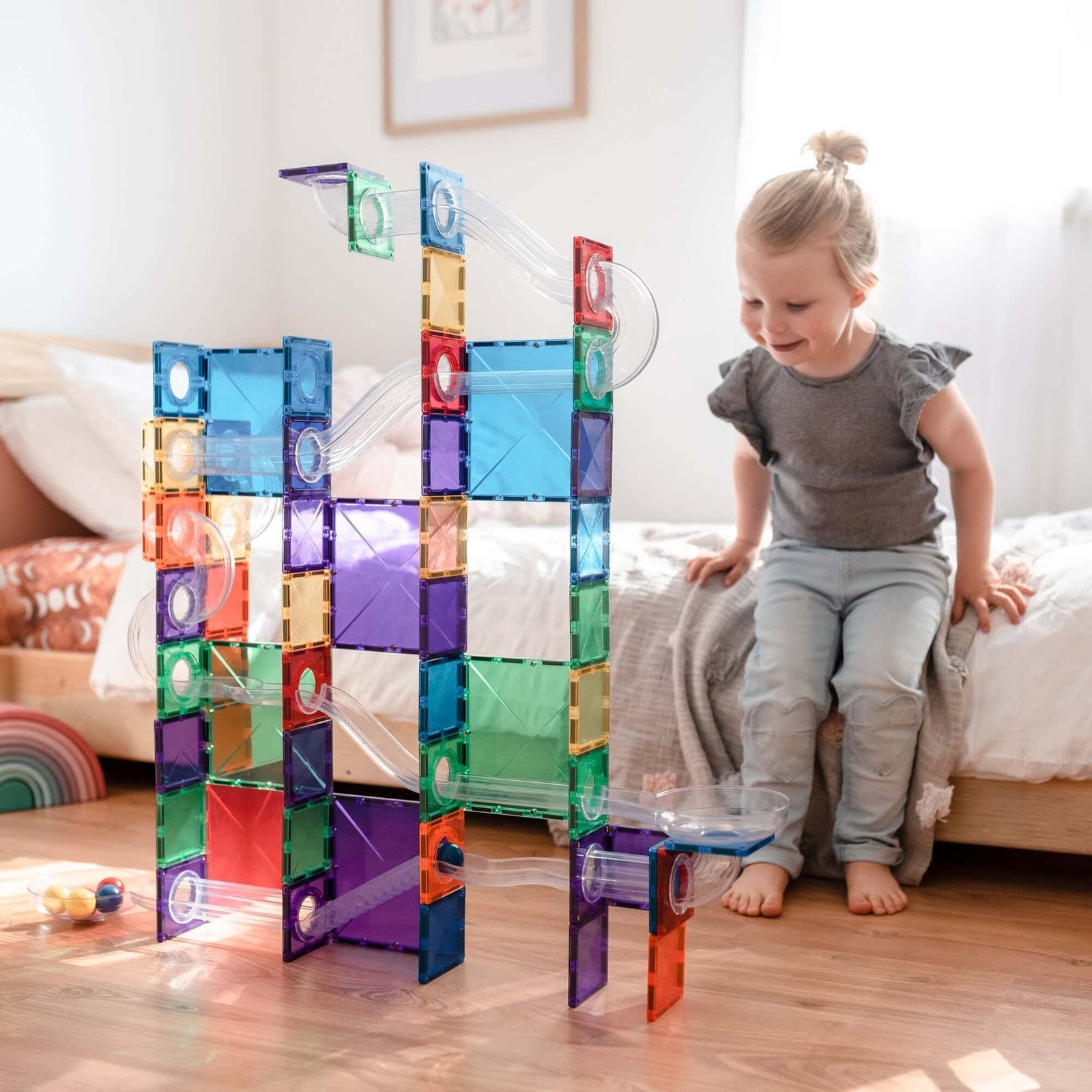 CONNETIX Regnbåge Kulbanelabyrint 92 delar