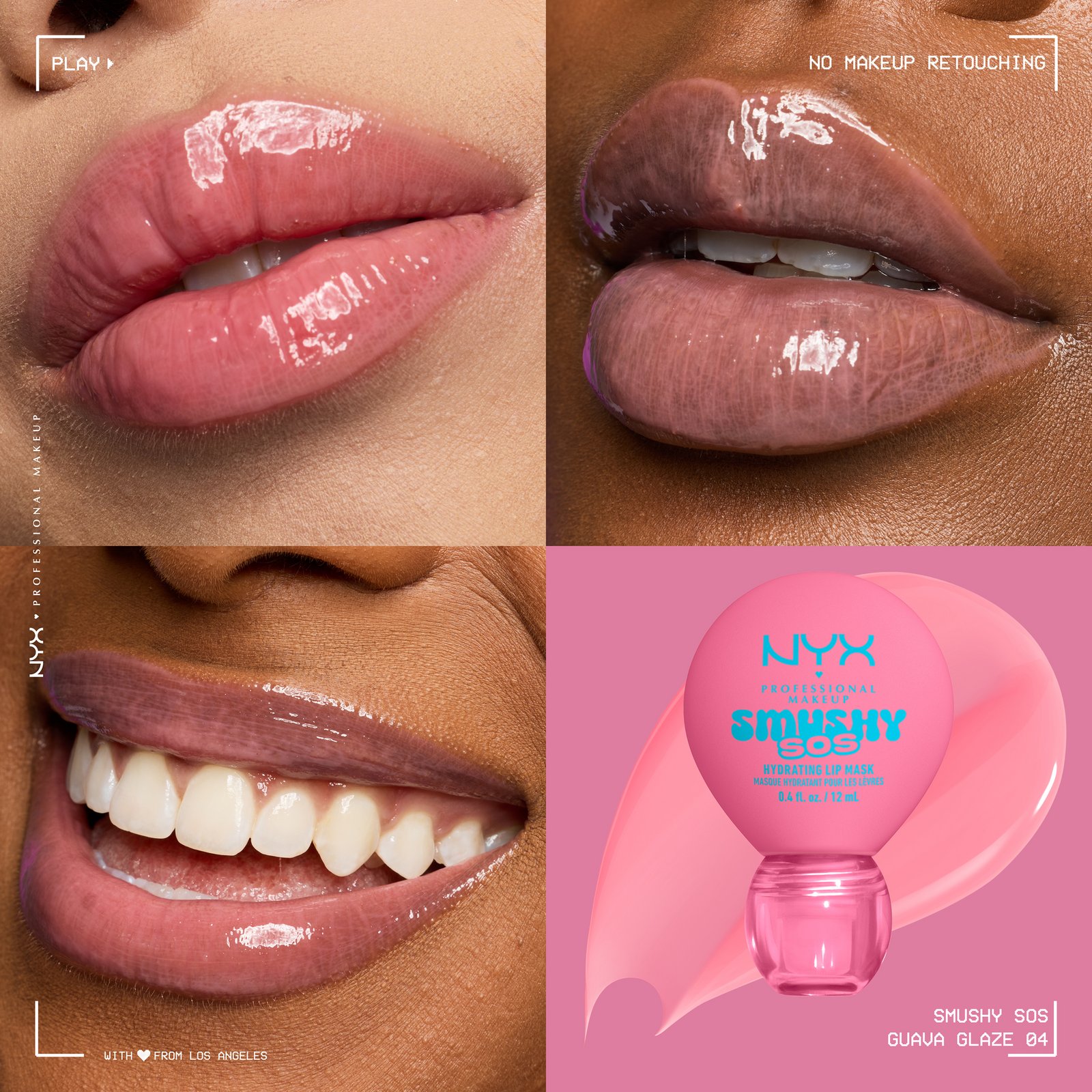 NYX Professional Makeup Smushy SOS Hydrating Läppmask 04 Guava Glaze 12 ml
