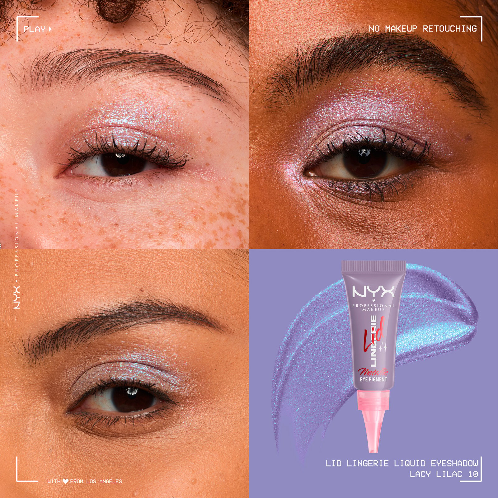NYX Professional Makeup Lid Lingerie flytande ögonskugga 10 Lacy Lilac 6 ml