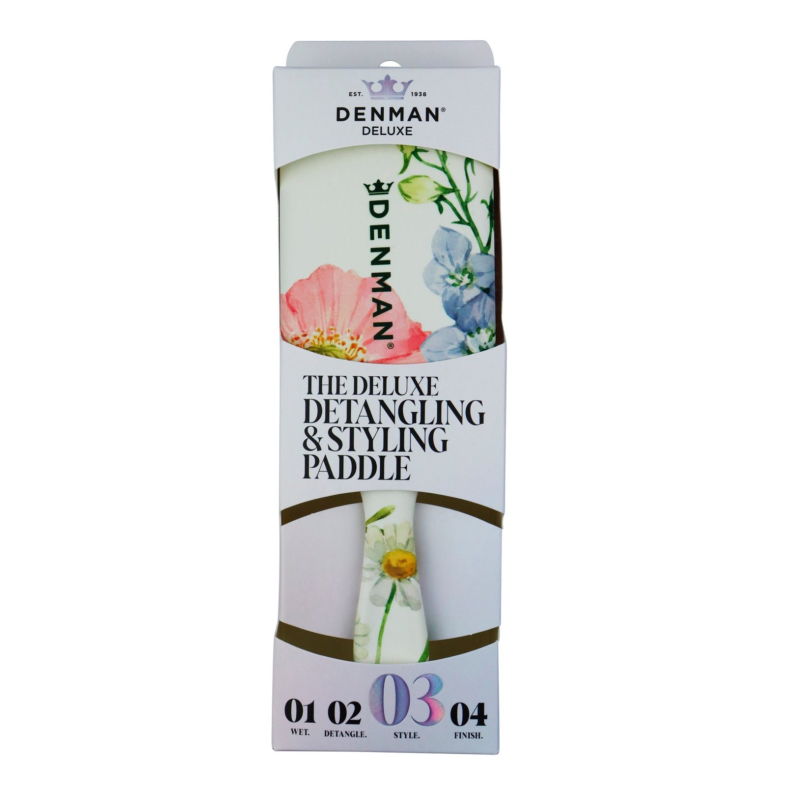 Denman Deluxe D38 Power Paddle Brush Floral Fantasies