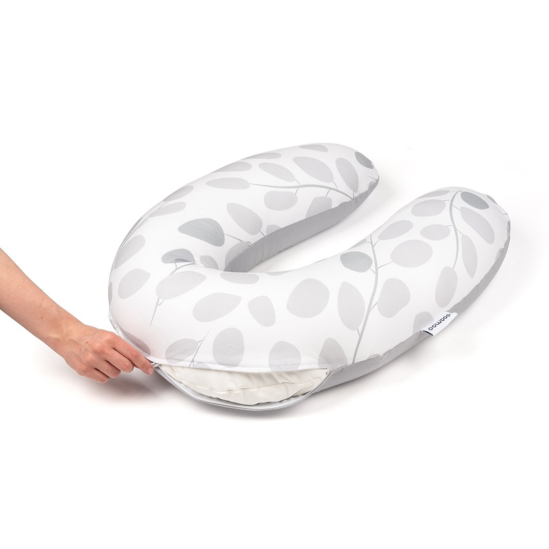 Doomoo Överdrag Amning & Gravidkudde Löv Grå