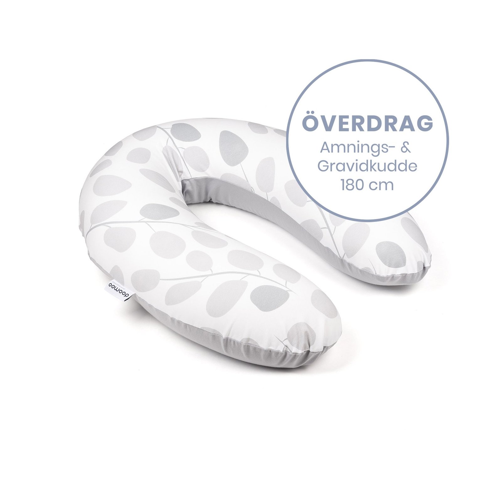 Doomoo Överdrag Amning & Gravidkudde Löv Grå