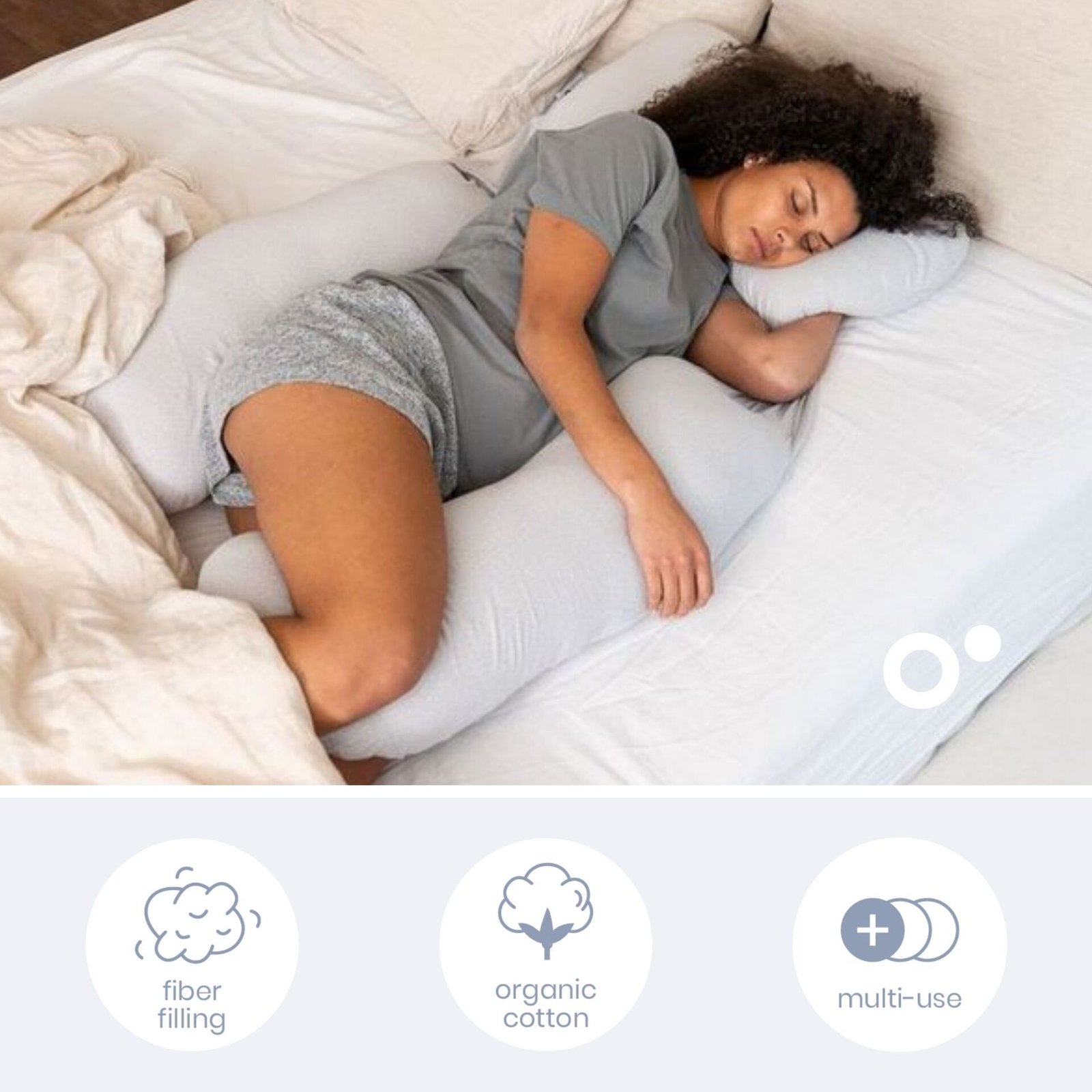 Doomoo Gravidkudde Maxi Prickar Grå