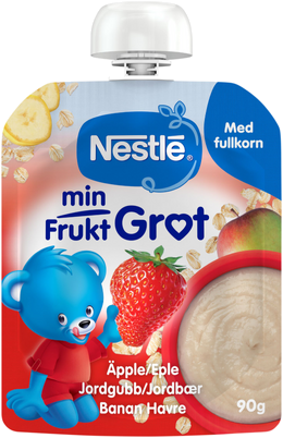 Nestlé Min Frukt Gröt Äpple Banan & Jordgubb 6 månader 90 g