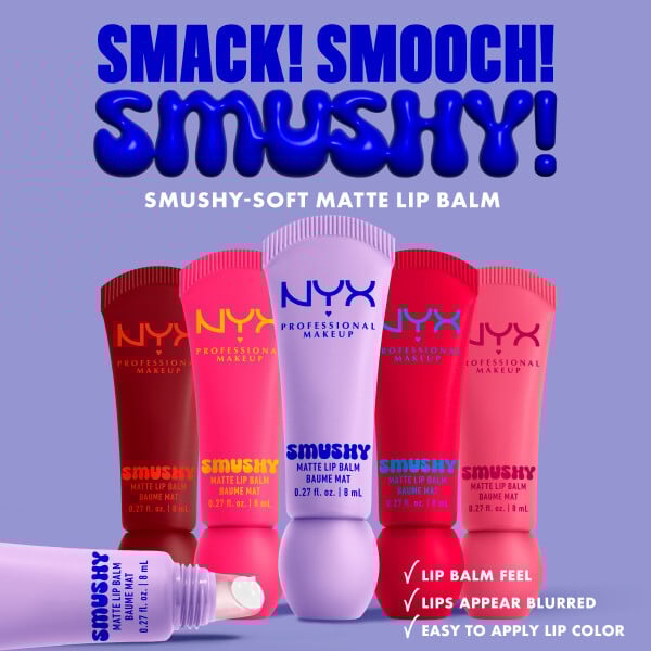 NYX Professional Makeup Smushy Matte Läppbalsam 1 Sugar Smush 8 ml