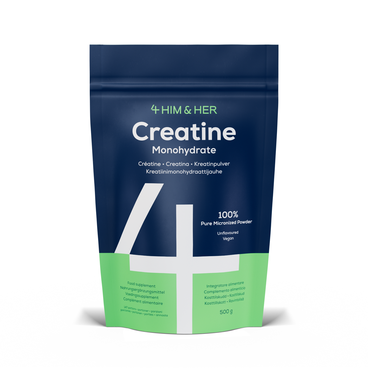 4Him & Her Kreatinmonohydrat 500 g Rent mikroniserat pulver