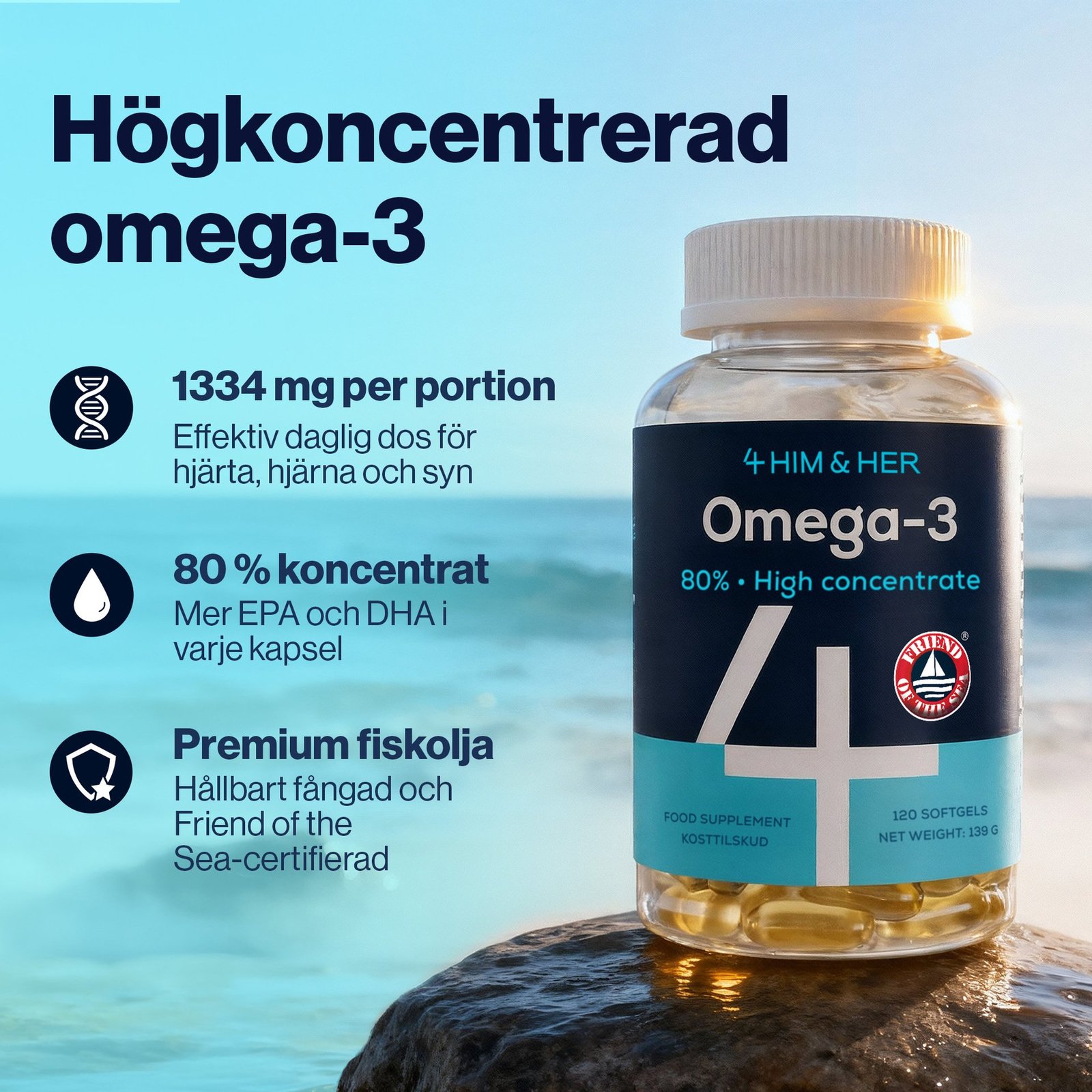 4Him & Her Omega-3 80% 120 st