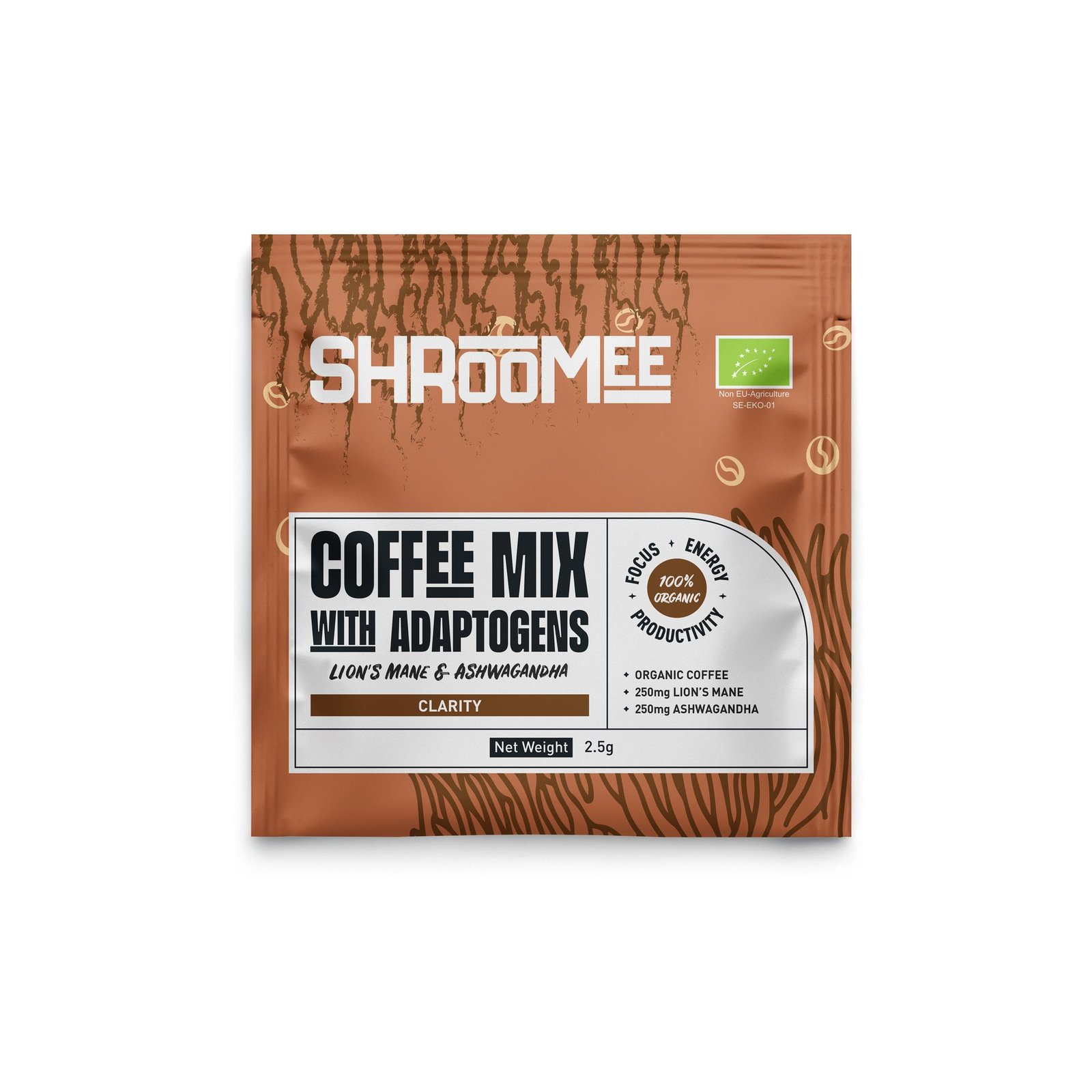 The Organic Labs Shroomee Svampkaffe Clarity med Lion’s Mane & Ashwagandha 10 st portionspåsar
