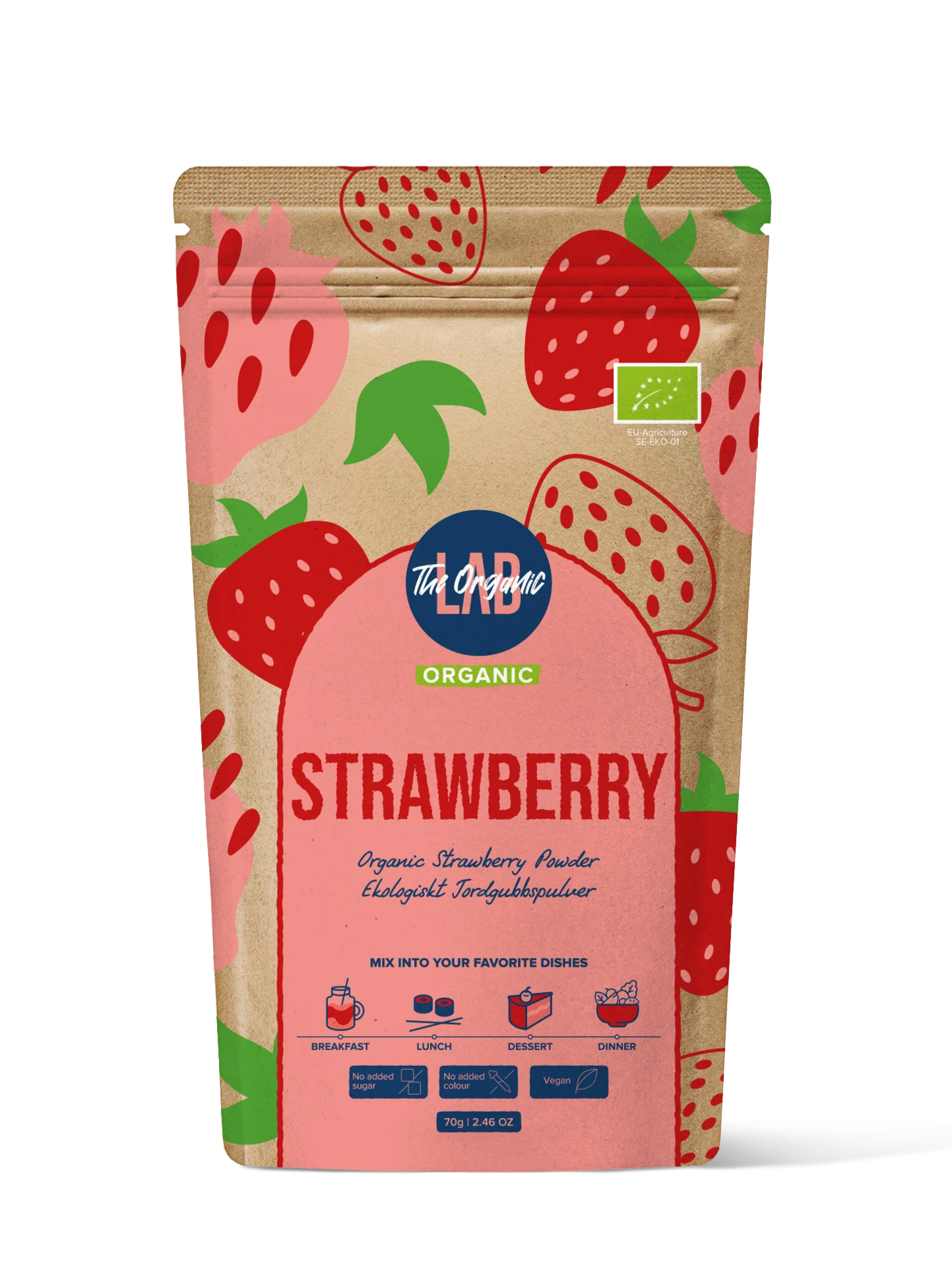 The Organic Labs Jordgubbs pulver, 70g