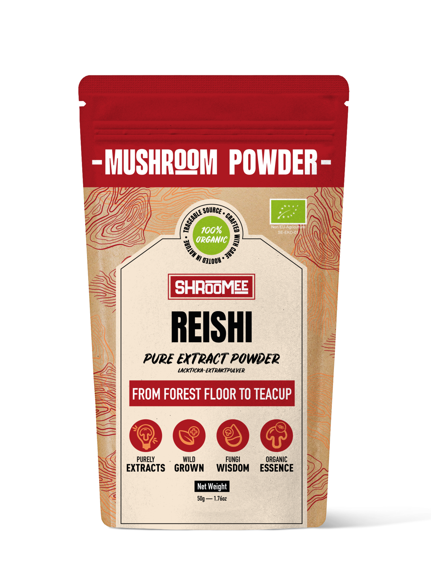 The Organic Labs Reishi-extraktpulver Ganoderma lucidum 50 g