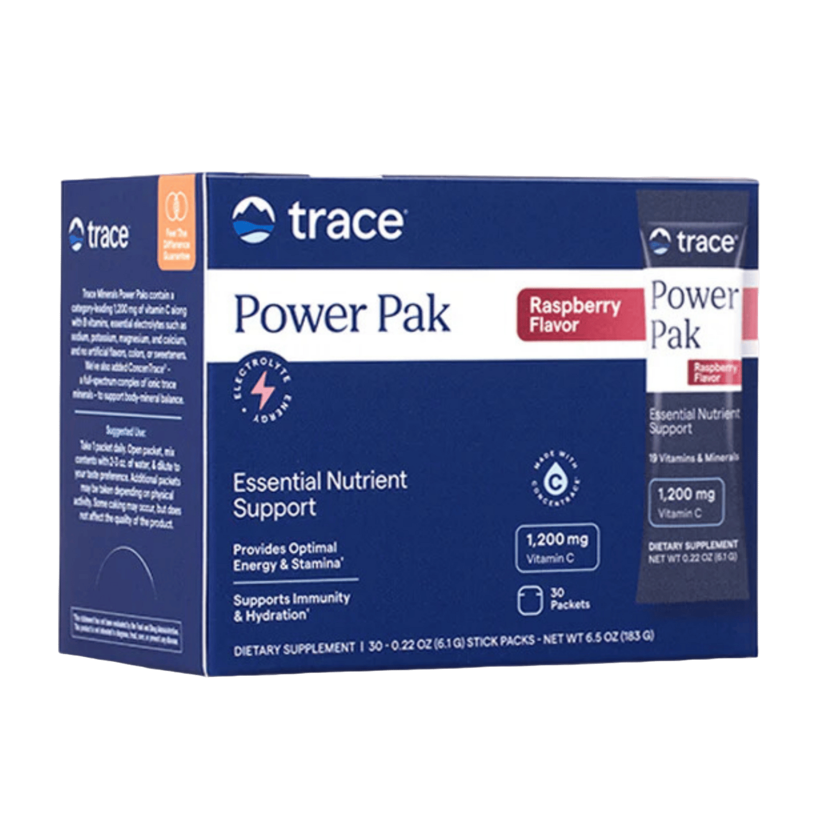 Trace Minerals Electrolyte Stamina Power Pak Raspberry 30 st