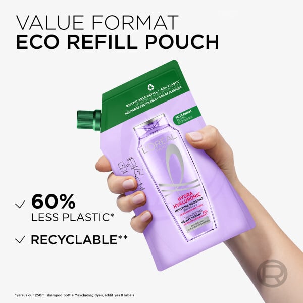 L'Oréal Paris Elvital Hyaluron Plump Schamporefill För Fuktfattigt Hår 500 ml