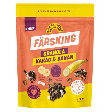 Färsking Granola Kakao och banan 375g