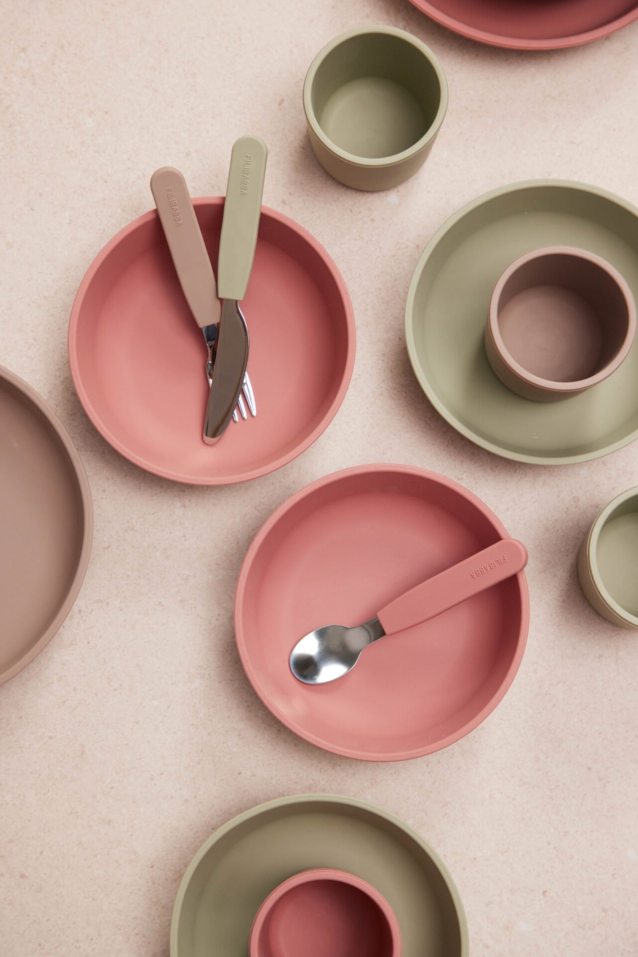 Filibabba Silikonbestickset Rosa